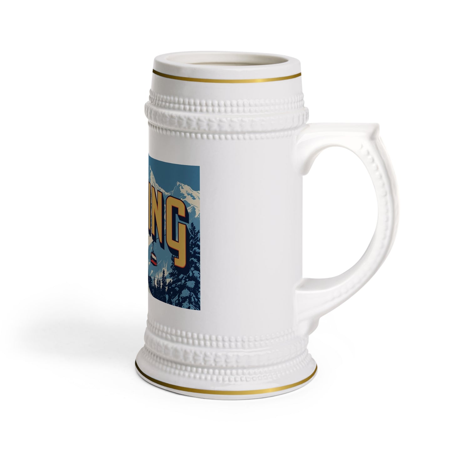 Wyoming Ski Beer Stein