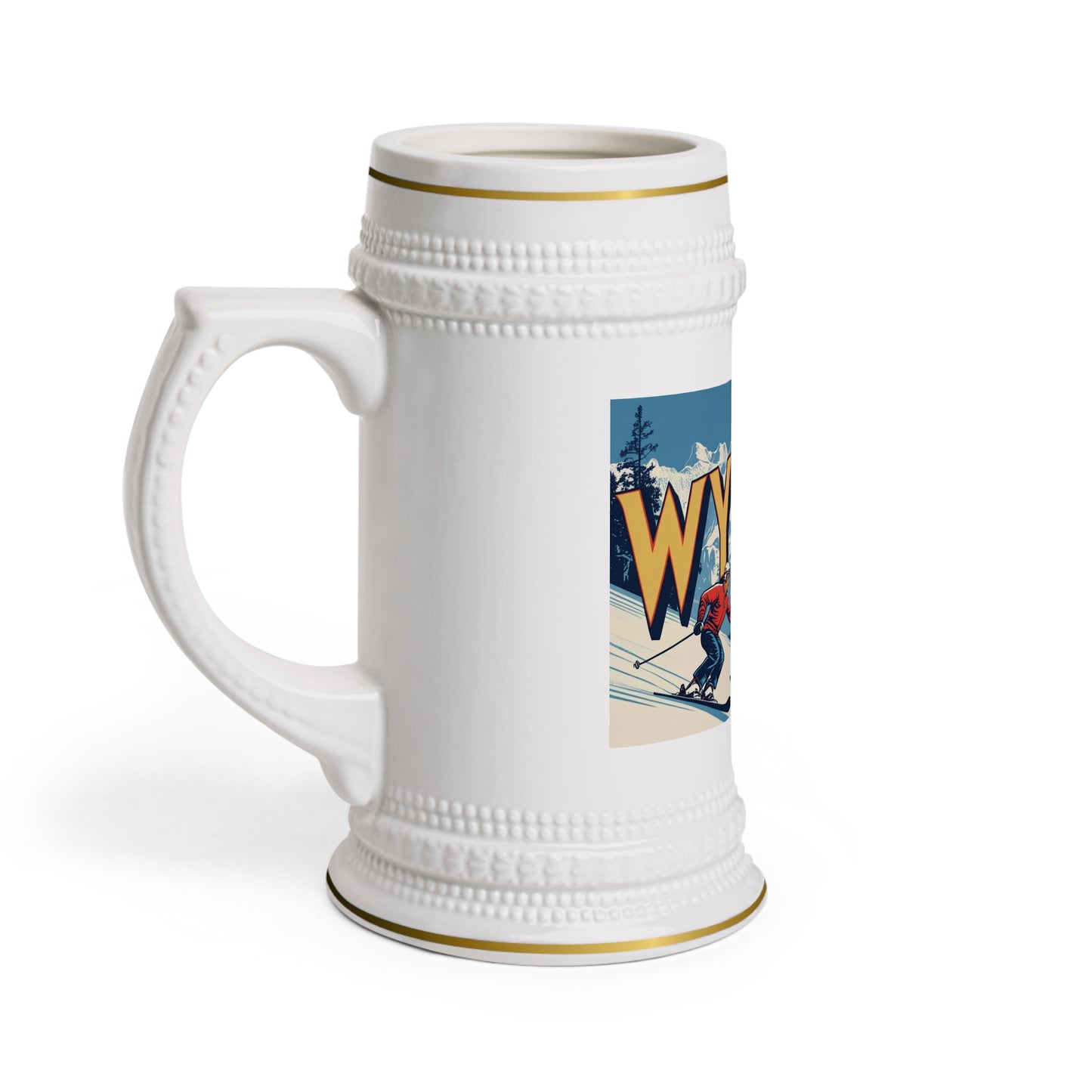 Wyoming Ski Beer Stein