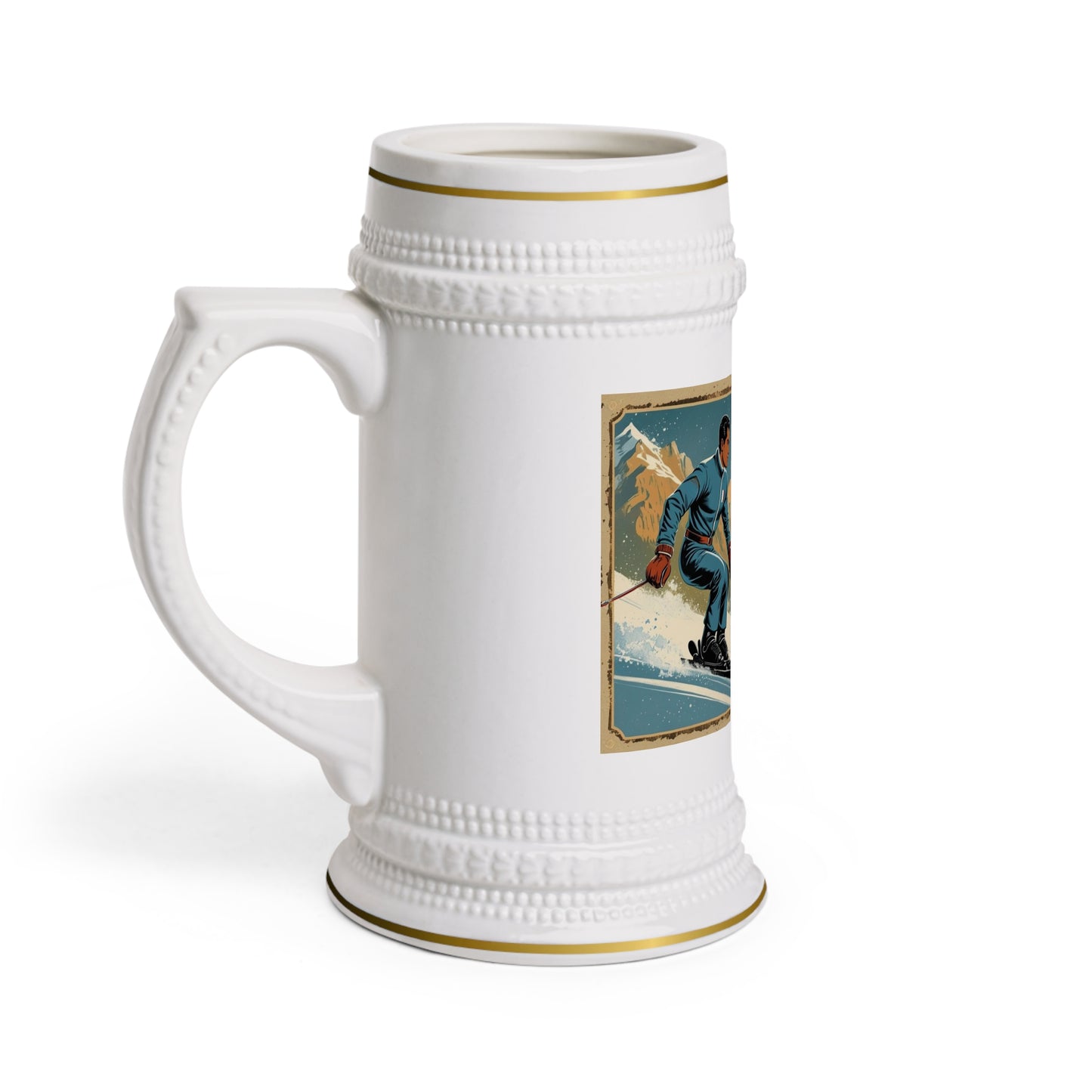France Skiing Beer Stein