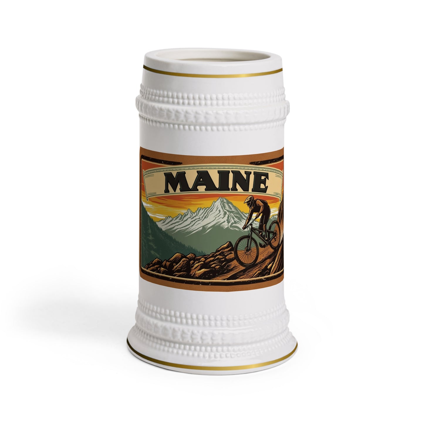 Maine Mountain Bike Beer Stein