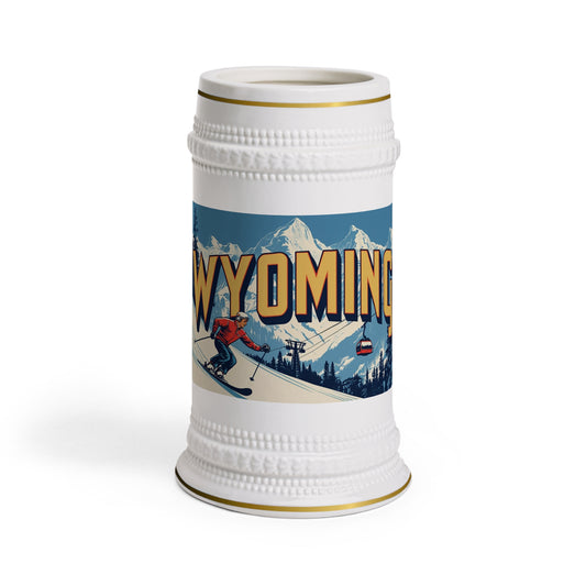 Wyoming Ski Beer Stein